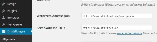 Seiten-Adresse (URL) ohne Unterordner